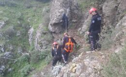 Dağda mahsur kalan vatandaş itfaiye ekiplerince kurtarıldı