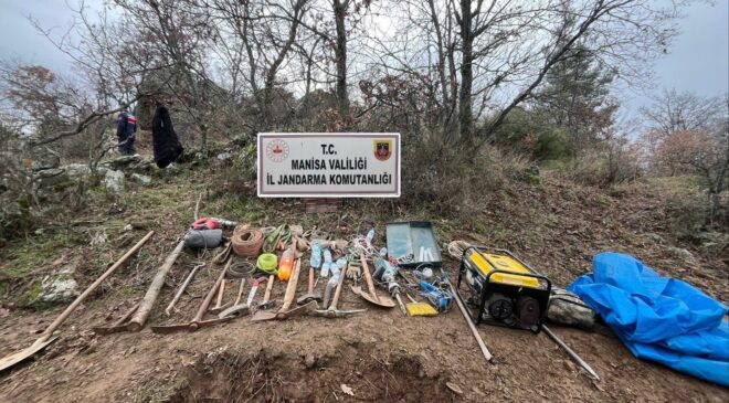 İzinsiz kazıya jandarmadan suçüstü